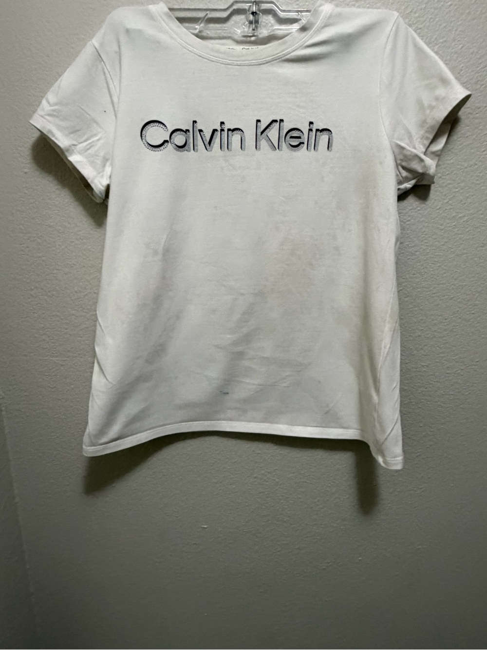 Calvin Klein White Logo Short Sleeve Tee